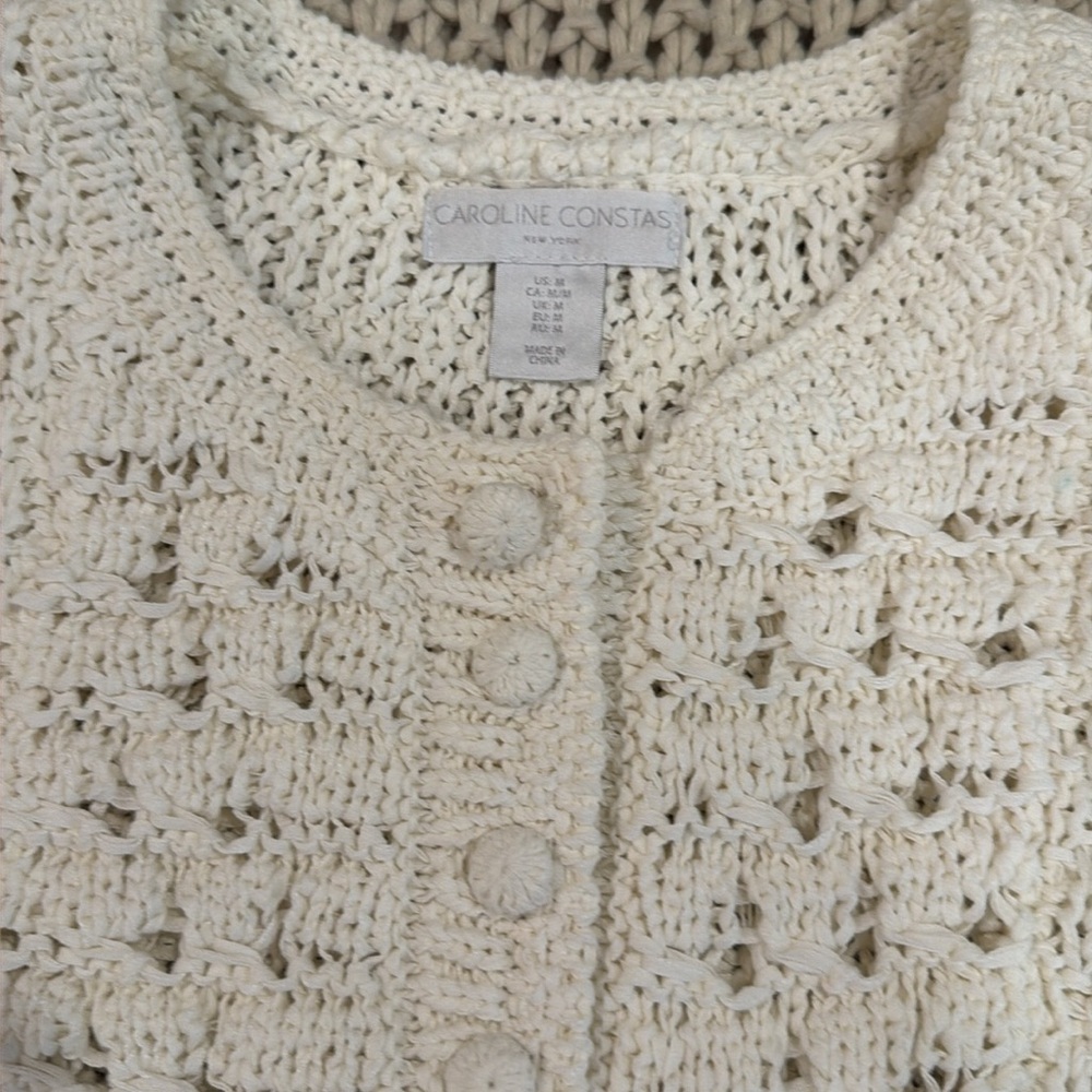caroline constas crochet knit top - Picture 3 of 4